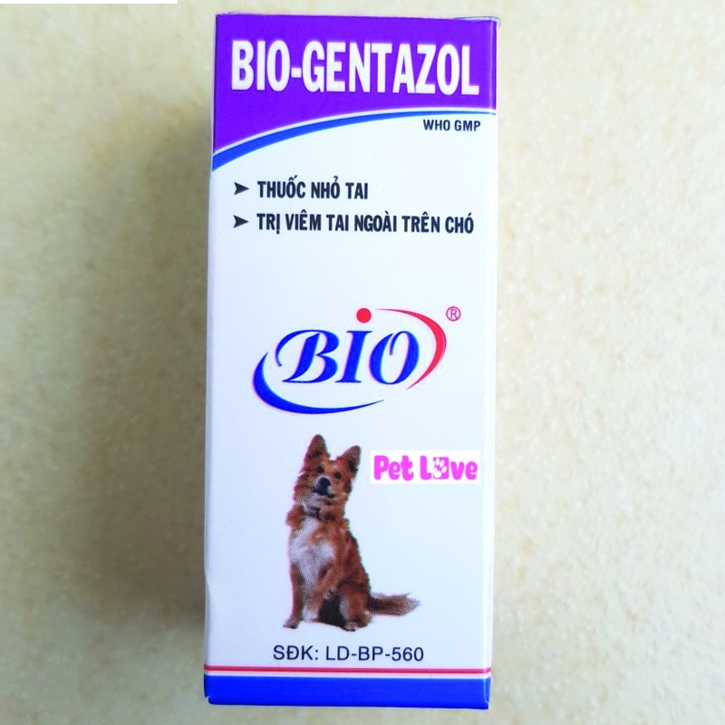 Combo 5 chai thuốc nhỏ tai Bio Gentazol 10ml chuyên trị viêm tai chó mèo- 79204
