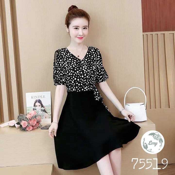 ĐẦM DỰ TIỆC PHỐI MÀU SIÊU SANG ĐỦ SIZE S,M,L,XL,XXL - 75519