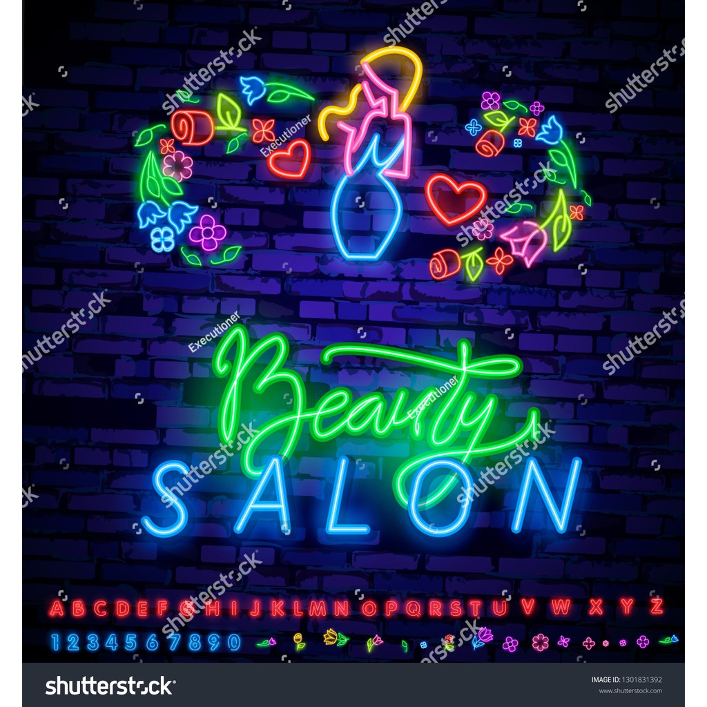 Tranh giả gạch họa tiết chữ Neon (Giả Chữ Phát Sáng) dùng cho hàng quán, cafe, trà sữa, trà chanh GNOEN 03