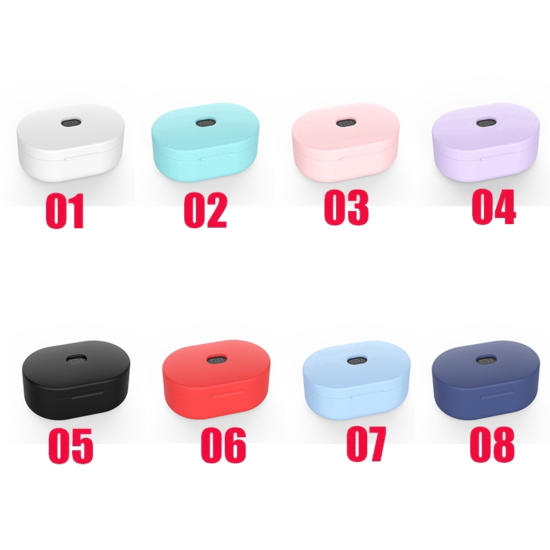 Vỏ bọc bảo vệ hộp sạc tai nghe Redmi Airdots bằng chất liệu silicon TPU mềm phối màu kẹo tiện dụng