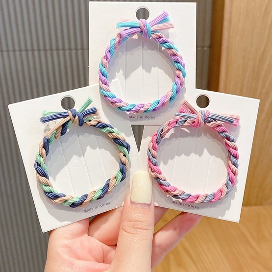 Dây buộc tóc bện cao su thiết kế đơn giản thời trang mùa hè dành cho nữ