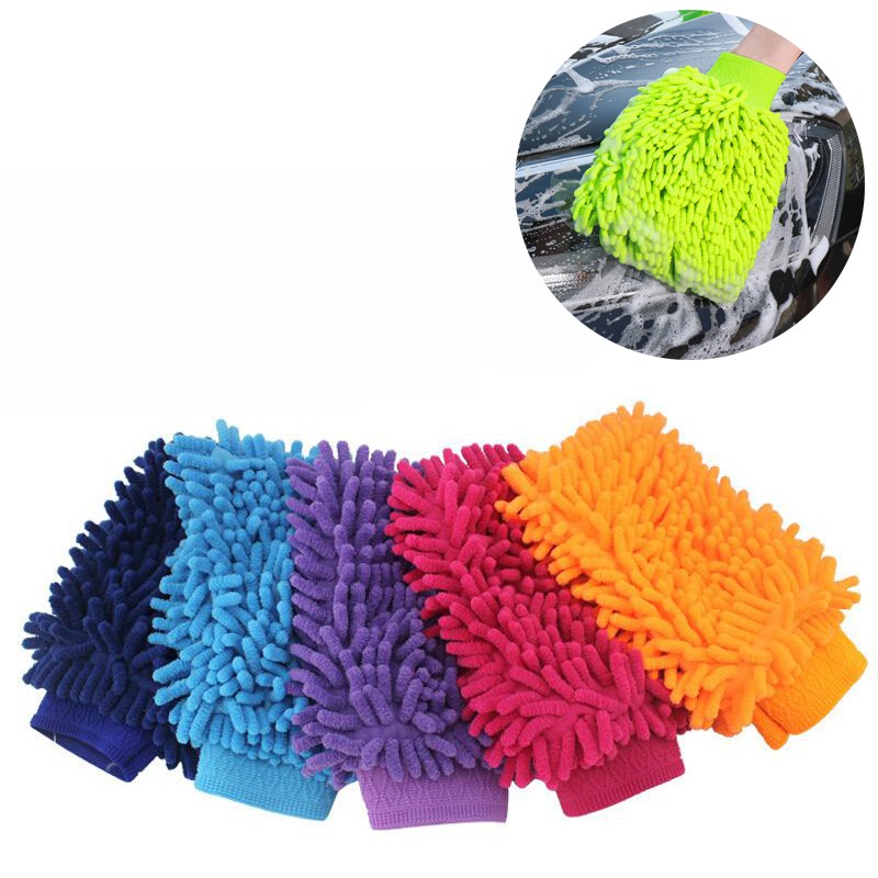 Combo 5 cái Găng Tay, Bao Tay Chuyên Dụng Lau, Chùi Rửa, Vệ Sinh ô tô, Xe Máy(san hô 2 mặt)_RX06 (giao ngẫu nhiên màu)