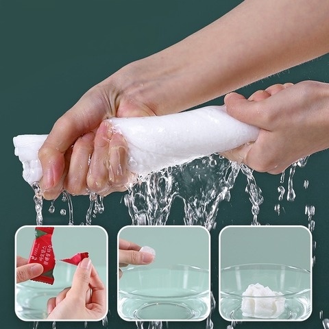 Khăn Giấy Ướt / Lau Mặt Bằng Chất Liệu Cotton Dùng 1 Lần Tiện Dụng Khi Đi Du Lịch