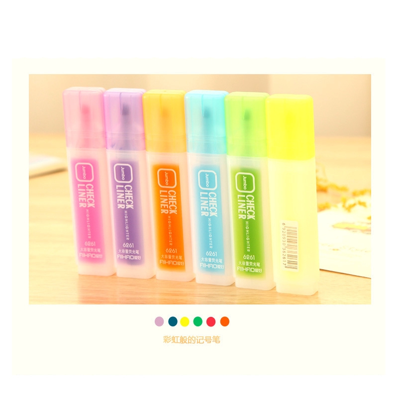 Hộp Bút Dạ Quang 6 Màu Trong Suốt Dành Cho Học Sinh Sinh Viên