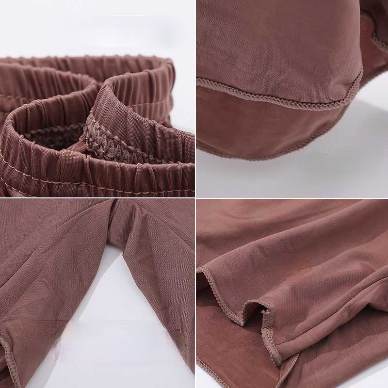 Quần lót TAKETALK ngắn lưng cao bằng lụa lạnh không đường may kích thước tăng chống chảy xệ thời trang mùa hè cho nữ