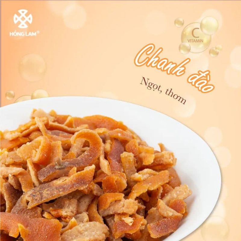 Ô mai chanh đào  - Hồng Lam 11 hàng đường - Hộp200g/300g/500g