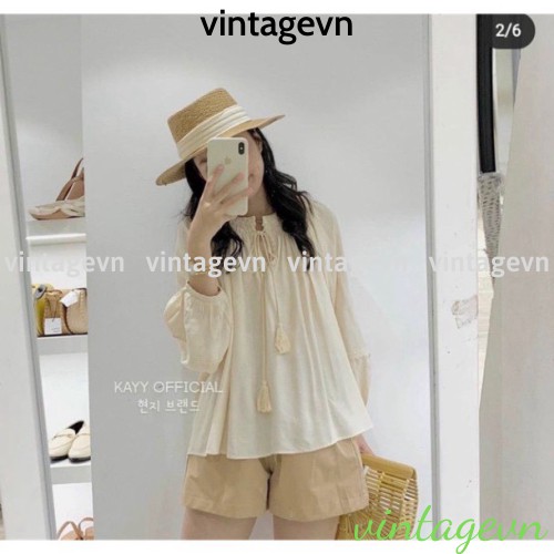 {vintagevn} Áo babydoll cổ ren tay bèo tiểu thư Ulzzang (hàng QCCC) A 211- Có ảnh thật + video thật freeship | BigBuy360 - bigbuy360.vn
