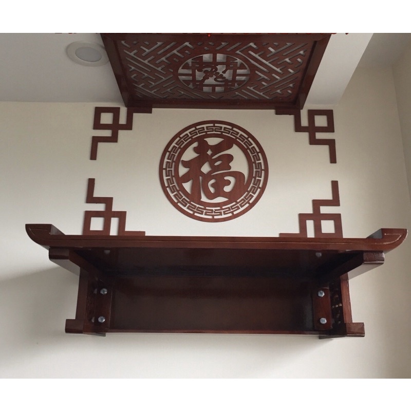 Bàn thờ treo tường gỗ sồi cao cấp cực kì dày dặn chắc chắn - Bàn thờ đẹp nhiều kích thước