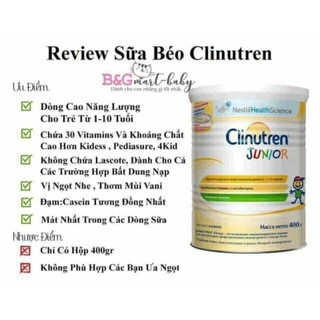 Sữa béo clinutren junior Nga 400gr