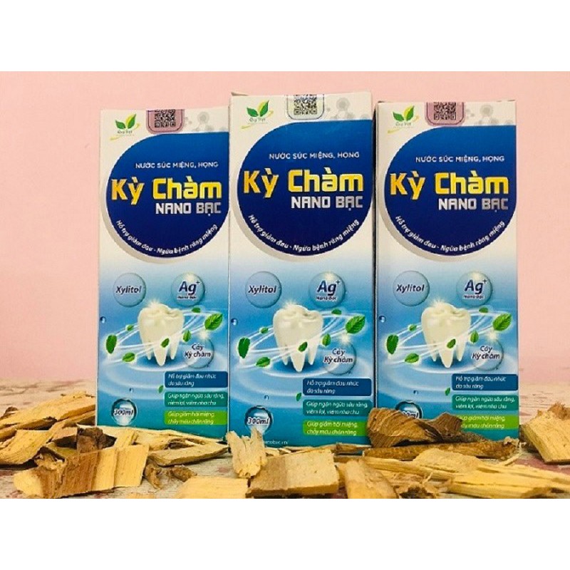 Nước súc miệng Kỳ Chàm Nano Bạc - Đánh bay đau nhức sâu răng - viêm lợi - chảy máu chân răng, hôi miệng,...