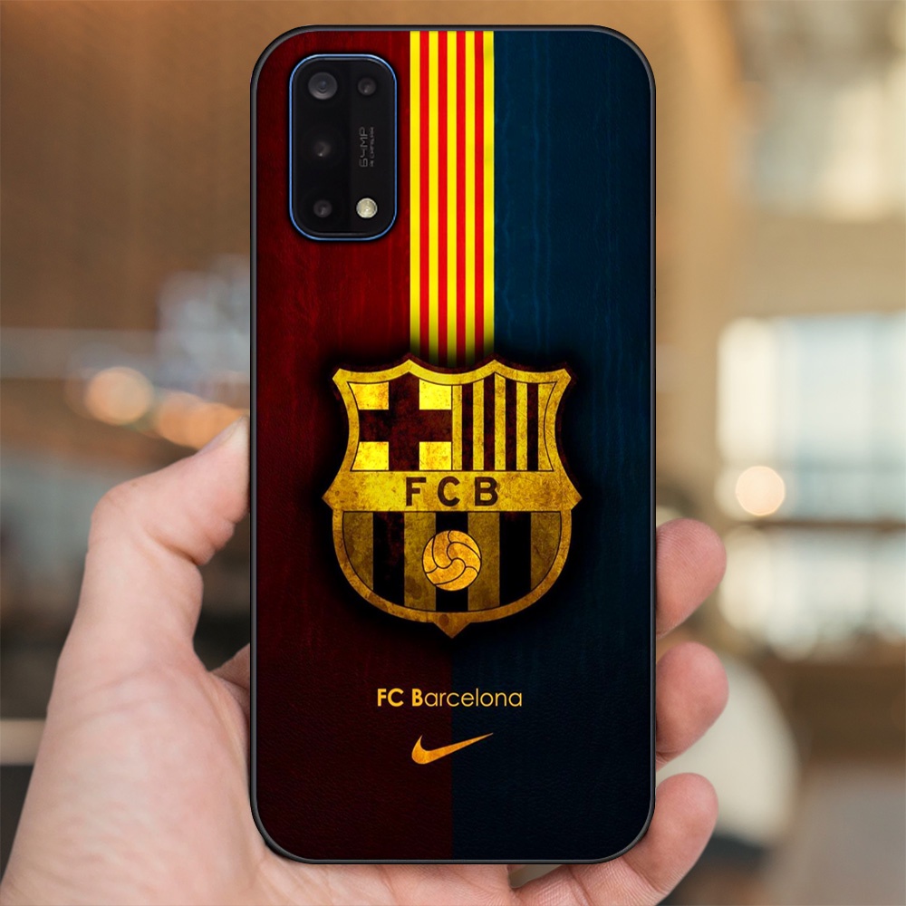 Ốp lưng Realme 7 Pro viền đen in hình Barcelona Barca