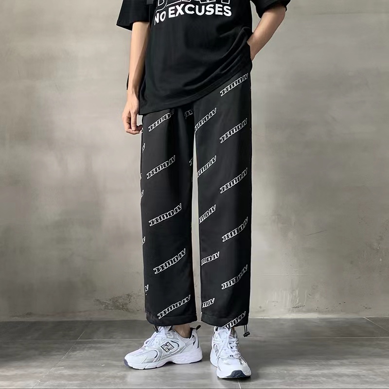 Chữ in phong cách Hàn Quốc Quần ống rộng kiểu nữ bigsize nữ giới Harajuku fashion phong cách tiếng Nhật unisex quần jogger nam