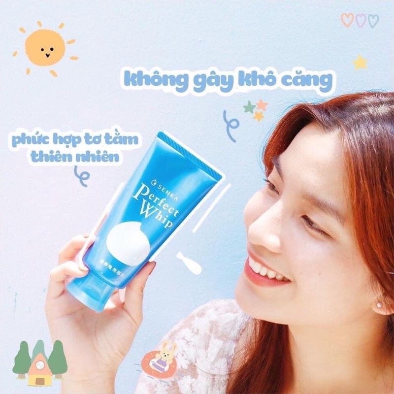 Sữa rửa mặt Senka chiết xuất tơ tằm trắng Perfect Whip - Mẫu mới 120gram