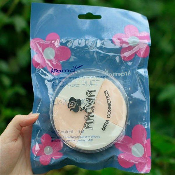 Bông phấn trang điểm Aroma Sponge Puff Hàn Quốc (4 x miếng)