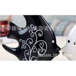 Đôi cá sứ cao cấp đen trắng