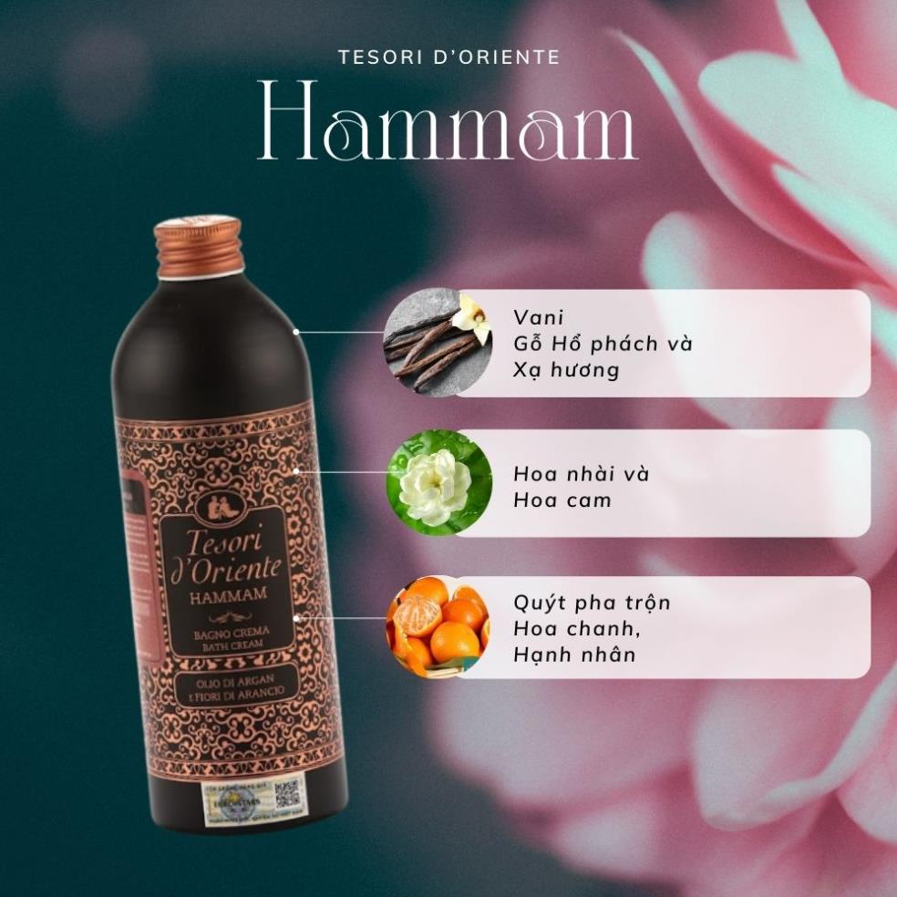 Sữa tắm nước hoa Ý Tesori d'Oriente chính hãng 500ml hương thơm lưu trữ cả ngày kèm vòi | BigBuy360 - bigbuy360.vn