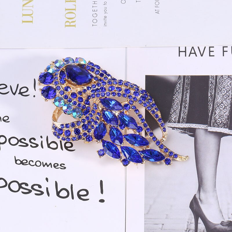 Trâm cài áo đính pha lê nhiều màu thời trang cổ điển làm phụ kiện váy/ khăn cho nữ