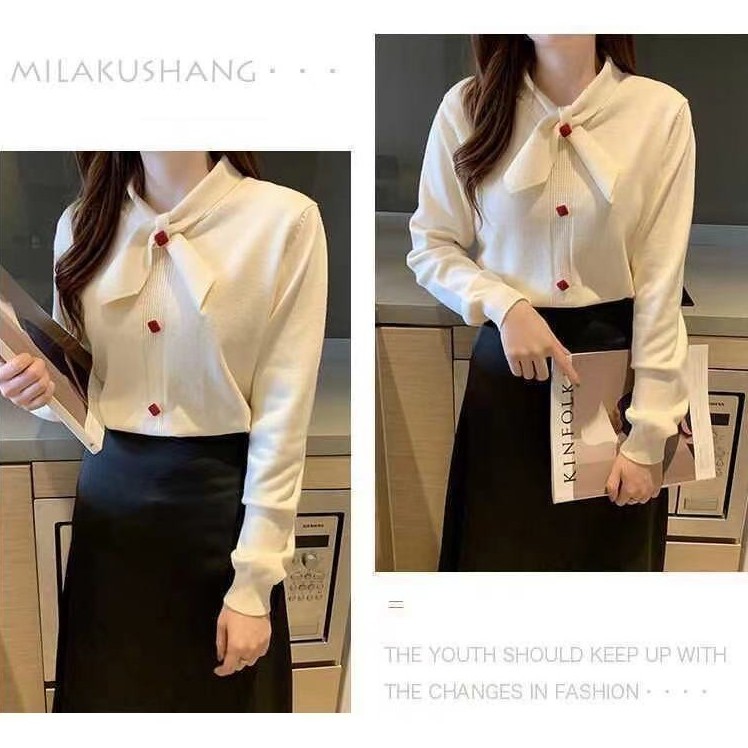 Áo Sweater Cổ Tròn Thiết Kế Đơn Giản Xinh Xắn Màu Trắng Cho Nữ | BigBuy360 - bigbuy360.vn