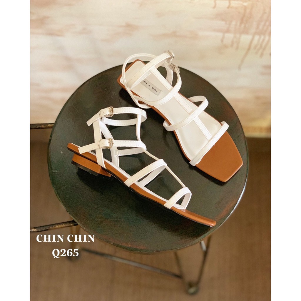 [MẪU ĐẸP] Giày sandal cao gót 2cm mũi vuông dây chiến binh rọ Màu đen- Nude CEWRA | AShoes VNXK