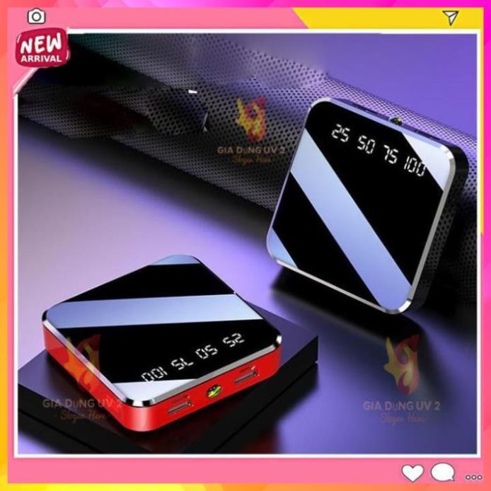 Sạc Dự Phòng Vuông 20.000mAh, sạc dự phòng mini sạc một lần dùng 1 tuần vuông cầm theo sạc nhanh