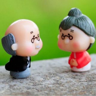 Cặp ông bà trang trí mô hình, tiểu cảnh
