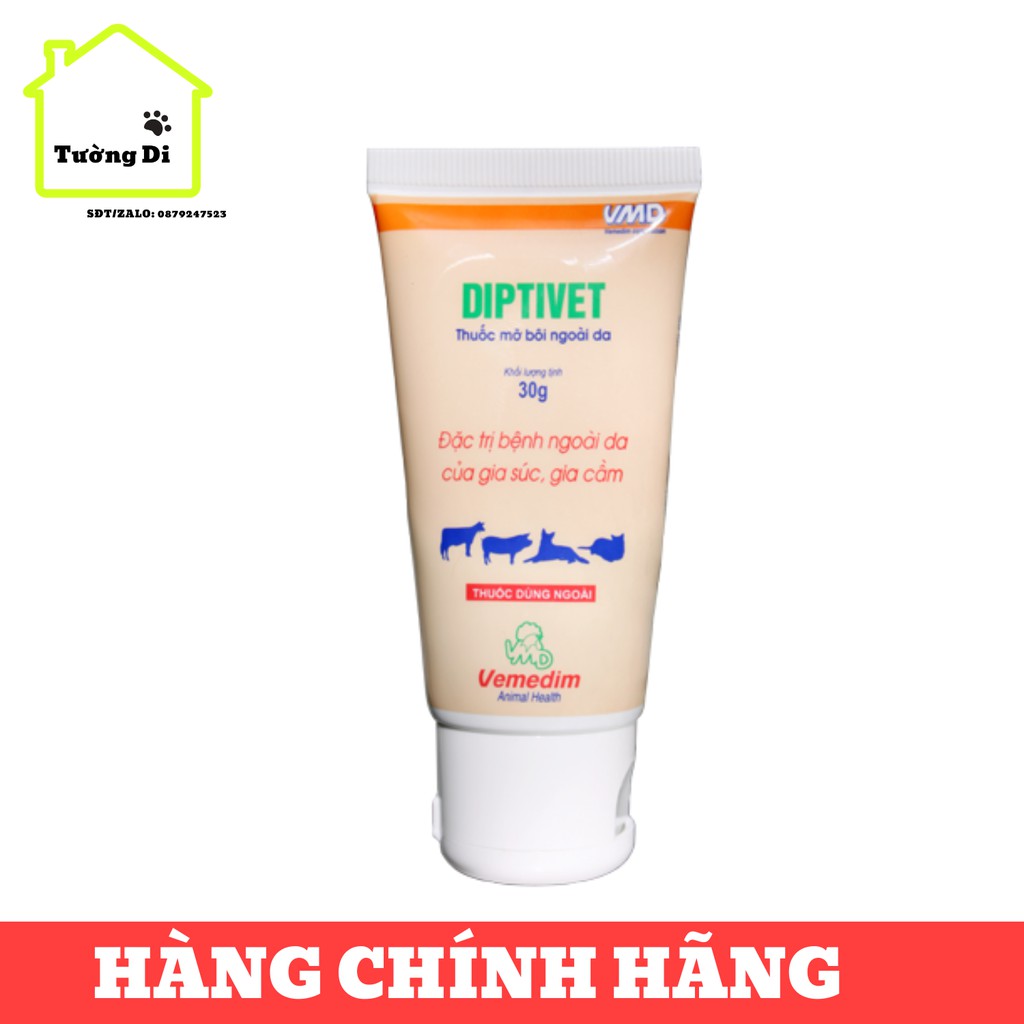 THUỐC TRỊ VIÊM DA CAO CẤP CHÍNH HÃNG- Thuốc bôi trị viêm da DIPTIVET 30g