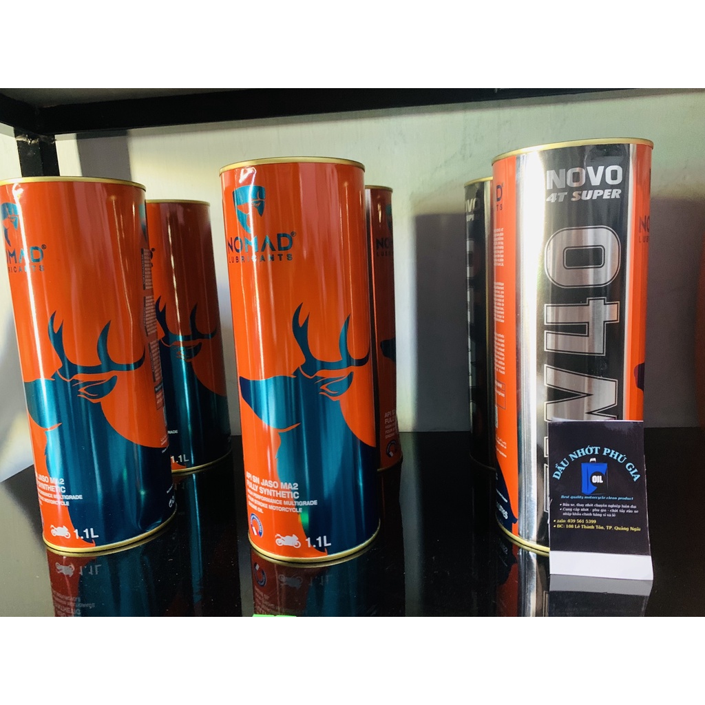 Dầu nhớt tổng hợp toàn phần NOMAD 1.1L API SN- JASO MA2 5W40 nhớt xe máy NK Thái Lan