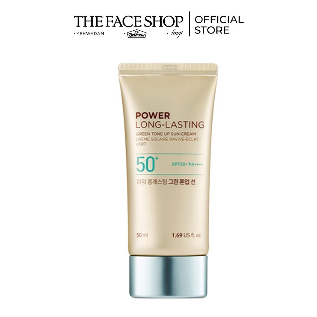  Kem Chống Nắng Nâng Tông Dịu Da TheFaceShop Power Long Lasting Green 50Ml