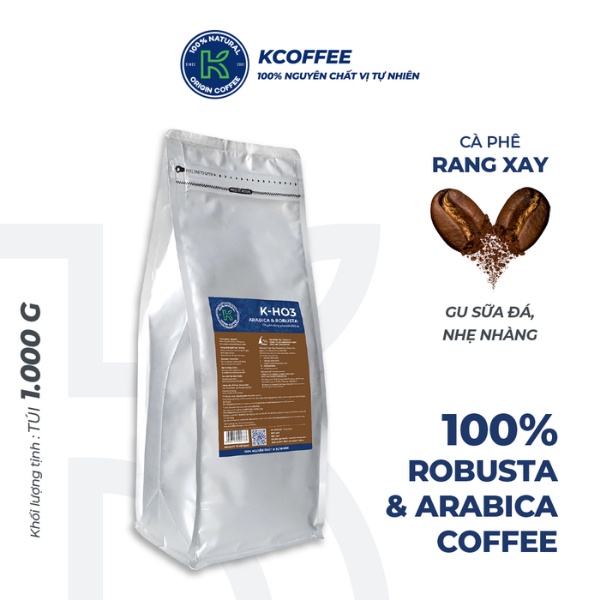 Cà phê nguyên chất xuất khẩu KHO3 1000g thương hiệu KCOFFEE