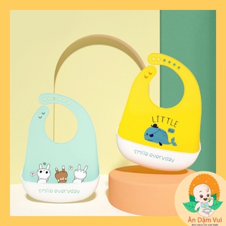 Yếm ăn dặm có máng silicon chống thấm hình dáng dễ thương cho bé ăn BLW SAMI KIDS