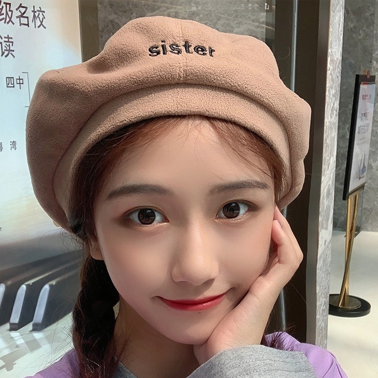 Mũ Beret In Chữ Phong Cách Thời Trang Hàn Quốc