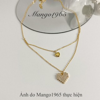 Vòng cổ nữ, dây chuyền tim lồng Love Mango1965.accessories