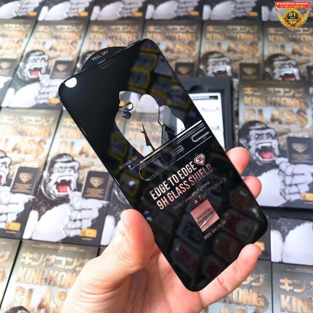Cường lực kingkong iphone 13 Pro Max 12 Pro Max 11 Pro Max Xs Max X Xr 7 Plus 8 Plus - Full màn hình WK 3D bóng