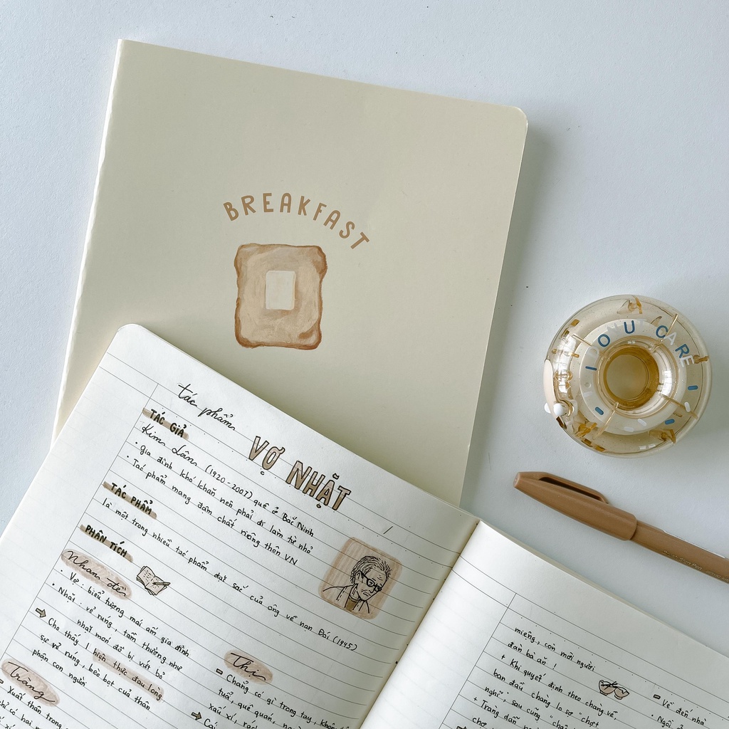 Vở Crabit kẻ ngang Breakfast - Butter Bread - Vở học sinh, sinh viên 80 trang khổ lớn giá rẻ - Giao hỏa tốc