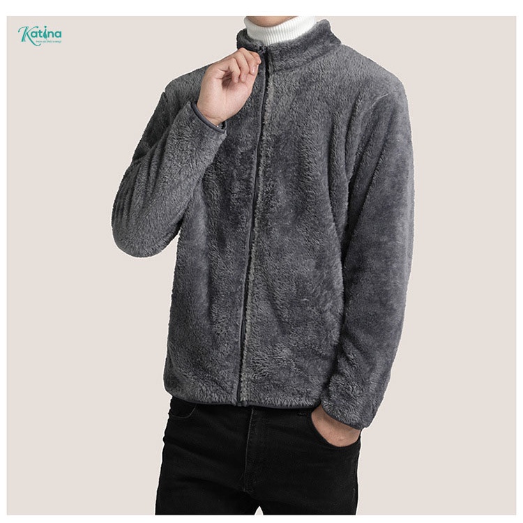 Áo khoác lông Katina cho nam có size đại 90-100kg mặc mùa thu đông ấm áp