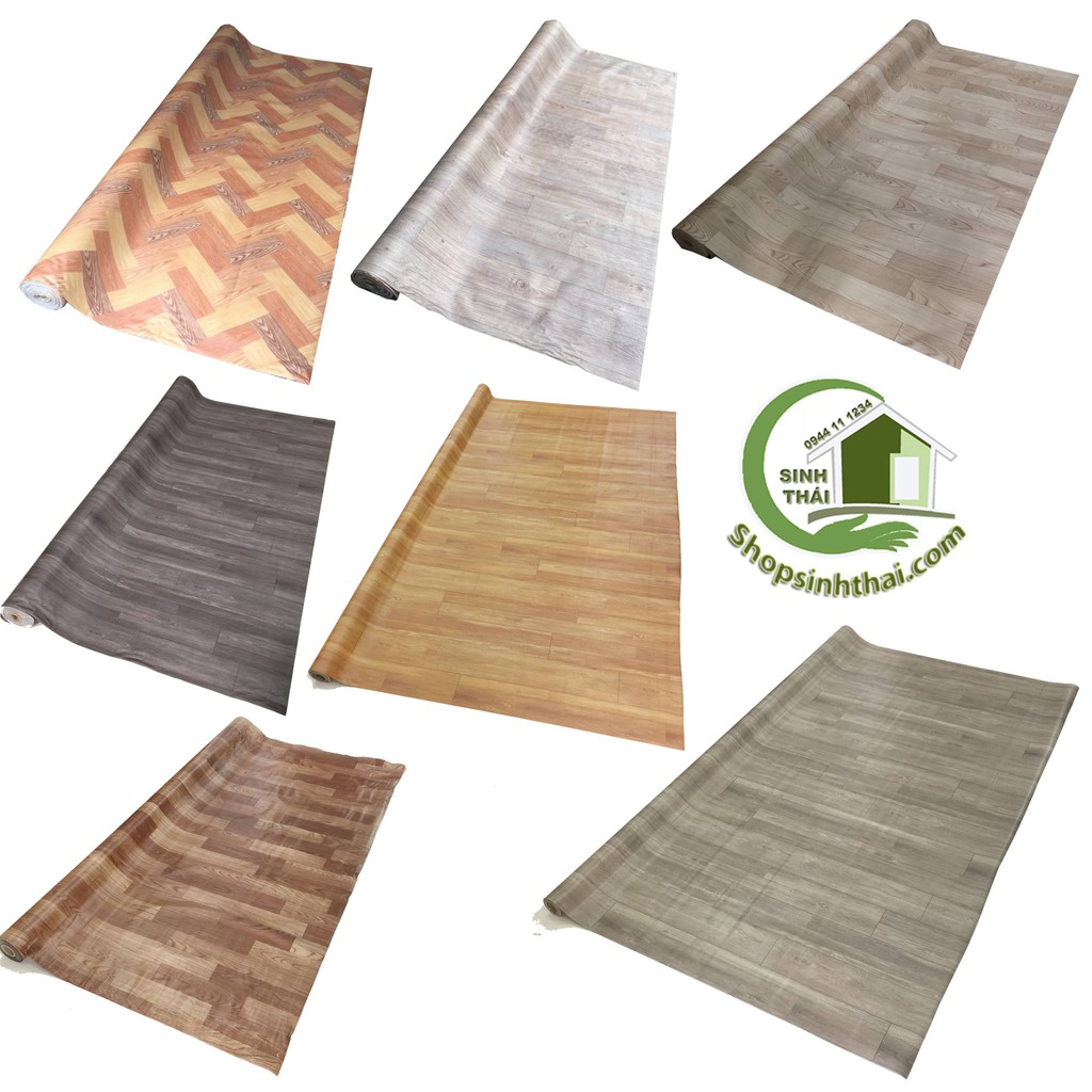 Thảm nhựa vân gỗ - simili trải sàn giả gỗ bề mặt nhám - 1m² - khổ 1m - chọn mẫu