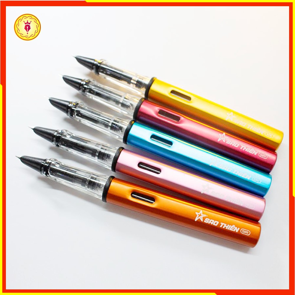 Bút Mực Sao Thiên S011 Ngòi Kim Tinh Lá Tre Tự Tạo Thanh Đậm - Luyện Chữ