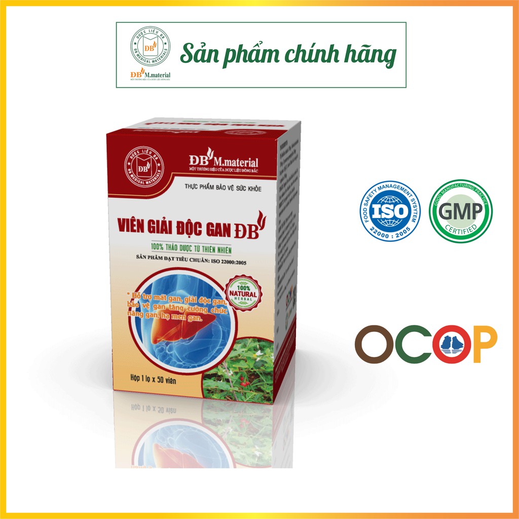 Viên giải độc gan ĐB DBPHAR dược liệu Đông Bắc, mát gan, hạ men gan do rượu bia, hỗ trợ điều trị viêm gan, viên bổ gan