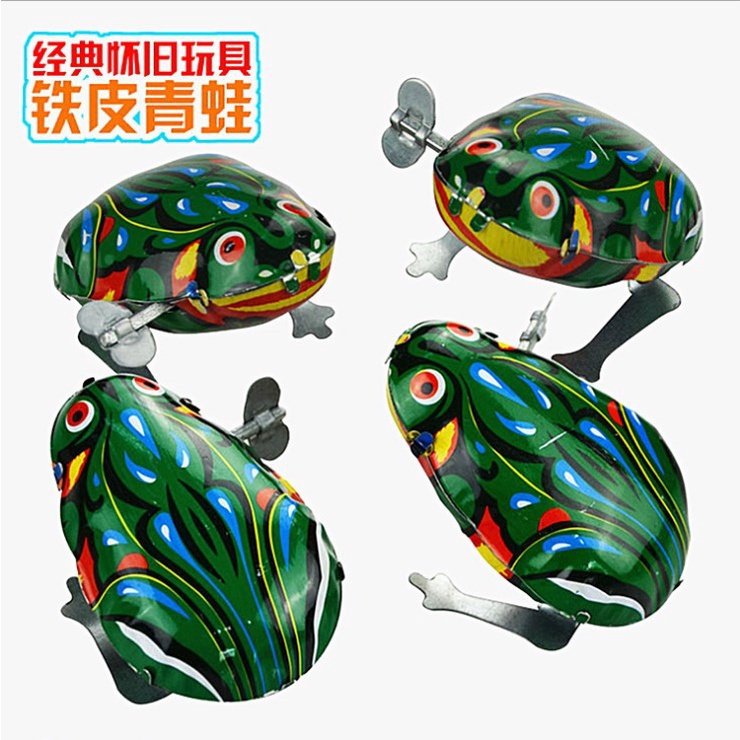 Đồ chơi hình con ếch lên dây cót bằng thiếc cổ điển độc đáo