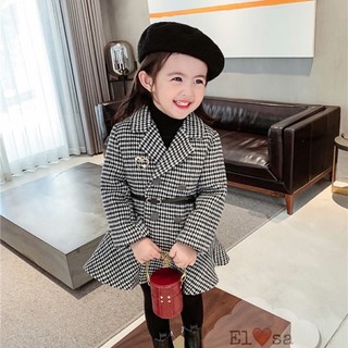 Váy dạ kẻ kèm thắt lưng cho bé