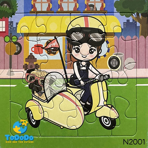 Tranh ghép hình cho bé 16 miếng ghép giúp phát triển tư duy cho bé từ 4-12 tuổi.