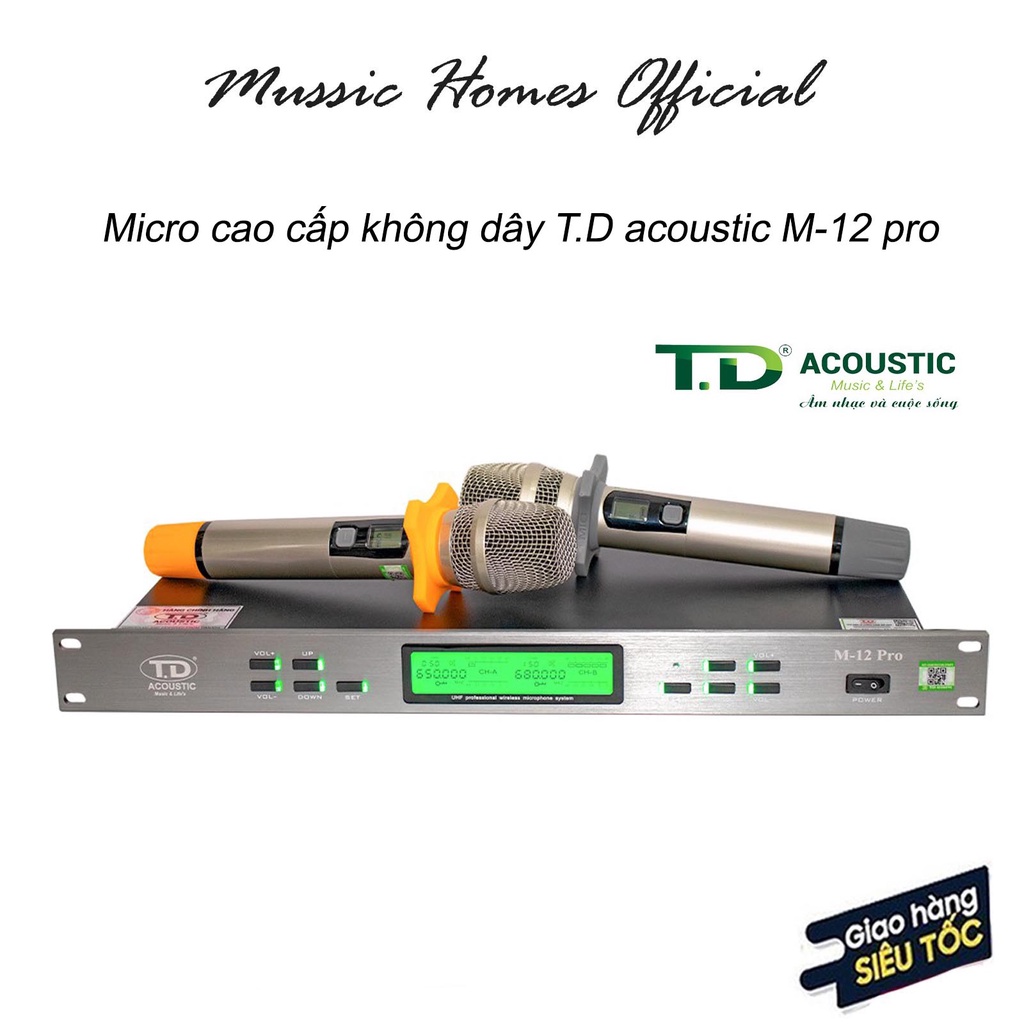 Micro không dây TD Acoustic M-12 Pro | Micro thu âm cao cấp hát karaoke chất lượng