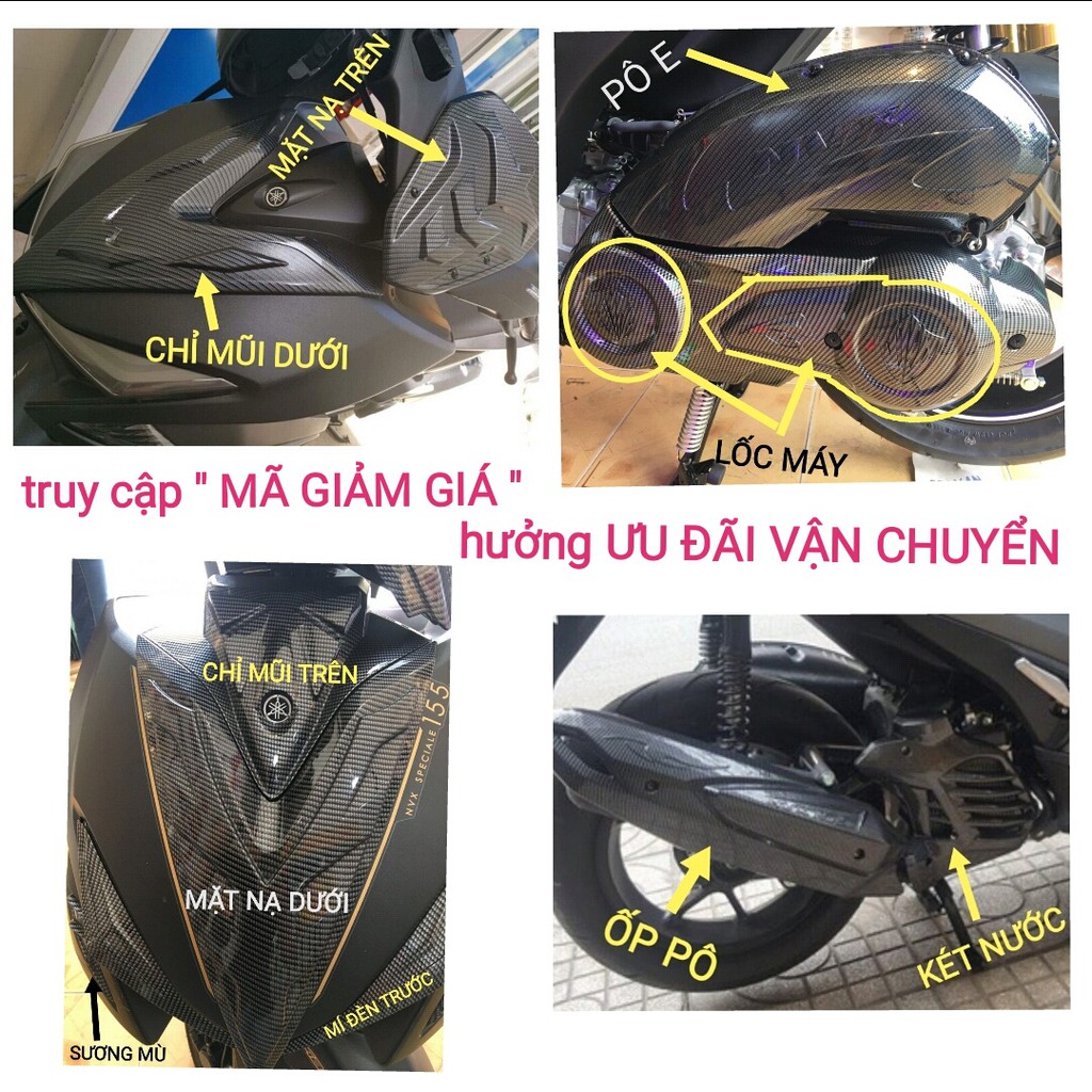Phụ Kiện NVX V1 Carbon  Ốp Trang Trí NVX Thế Hệ 1 Cacbon Chính Hãng