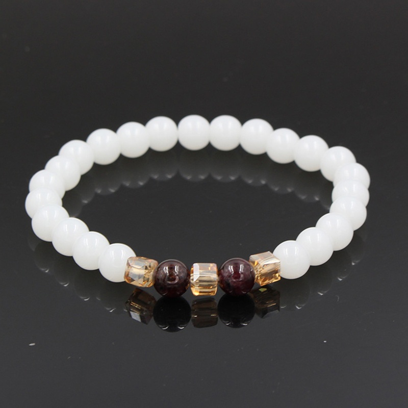 Vòng Tay Chuỗi Hạt Đá Co Giãn Phong Cách Thể Thao Thời Trang Cho Nữ