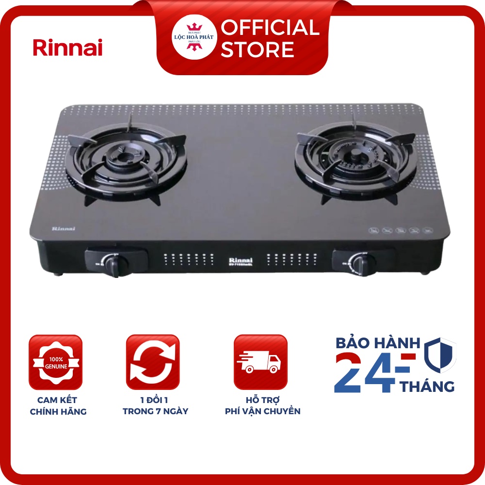 Bếp ga đôi Rinnai RV-715Slim(GL-D) - Ngọn lửa xanh - Tiết kiệm gas - Hàng chính hãng STORE