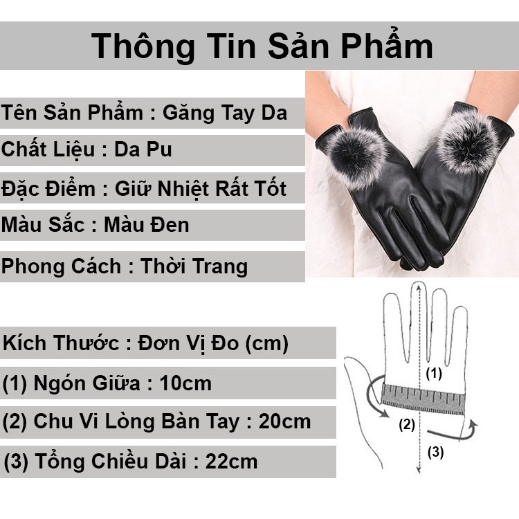 Găng Tay Da Cảm Ứng Nam Nữ Thời Trang, Lót Nỉ ,Chống Lạnh ,Chống Nước