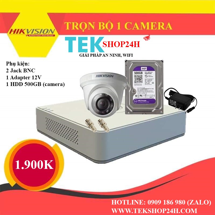 Trọn bộ camera quan sát 2MP-1080P, chính hãng bảo hành 24 tháng (lắp đặt dễ dàng)