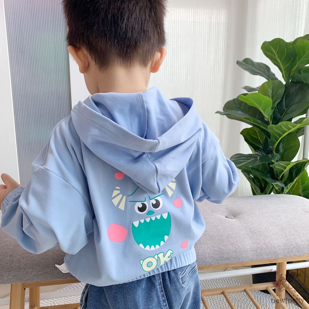 Áo khoác cardigan dệt kim có mũ tay dài họa tiết hoạt hình phong cách Hàn Quốc thời trang mùa thu cho bé trai