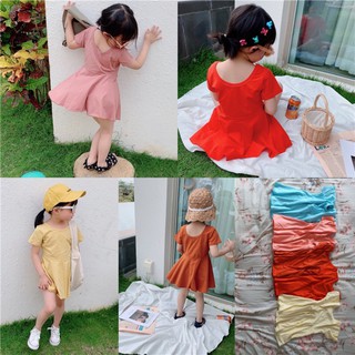 Váy Xòe Minky mom Vải Thun Lạnh Mềm Mát Cho bé Gái