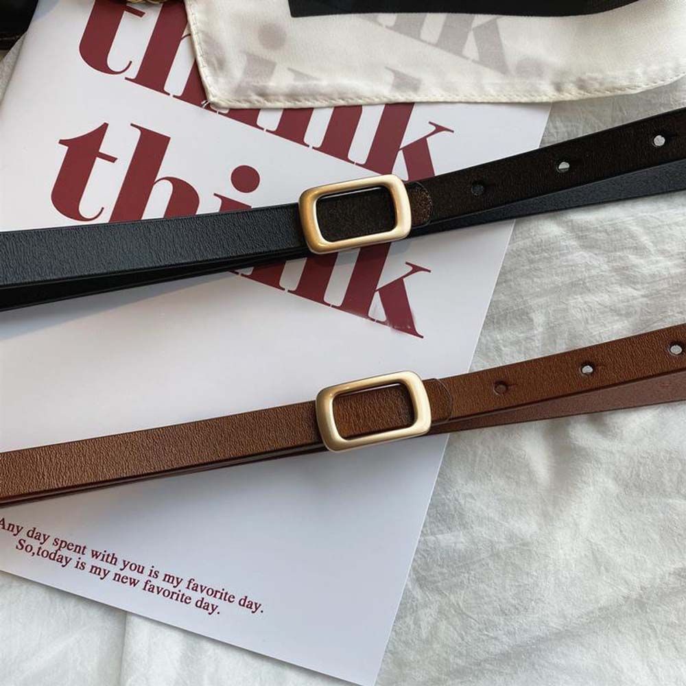 Thắt lưng da bò phối mặt hợp kim thời trang cao cấp dành cho nữ